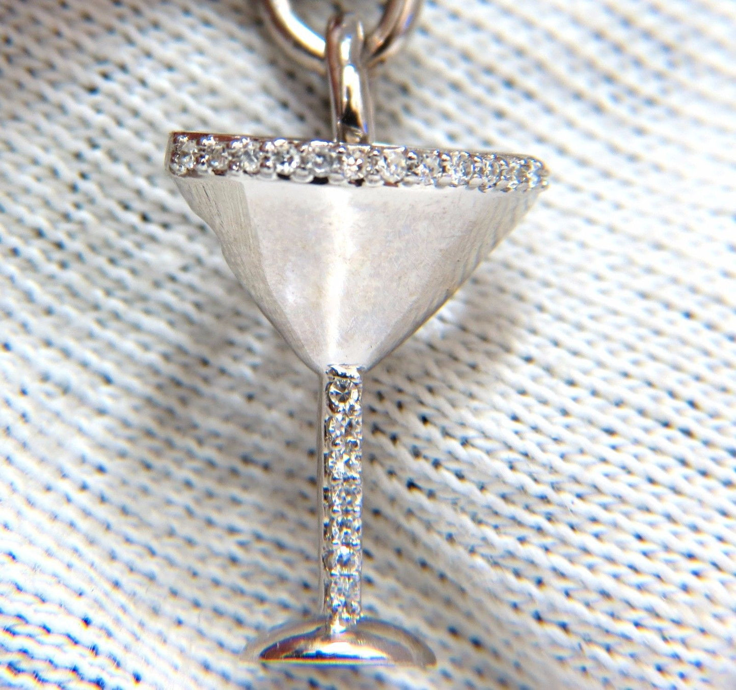 14kt Martini Charm Toggle Bracelet .15ct diamonds