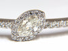 GIA Certified 1.84ct marquise diamond cluster halo bangle bracelet 14kt