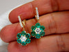 5.38ct Flora Cluster Natural emerald diamond dangle earrings 14kt vivid greens