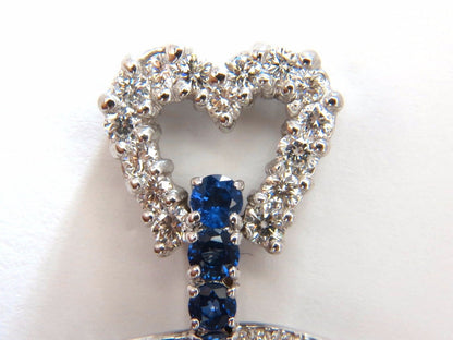 6.00ct Natural Diamonds Sapphire 3 Tier Dangle earrings 14kt Heart