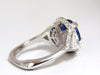 GIA Certified 7.10ct Natural No Heat Sapphire Diamond Ring Trilliants Unheated