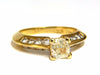 GIA Certified 2.51ct. Fancy Yellow Cushion cut diamond ring 18kt
