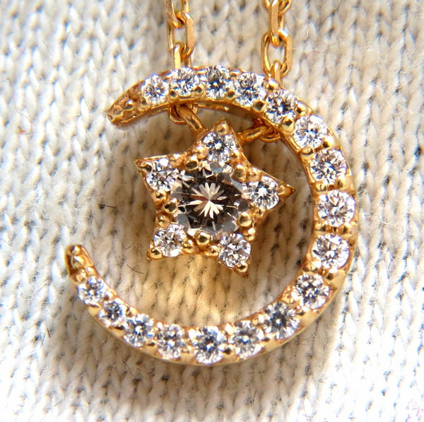 .30ct. Islam Crescent Star Necklace 18kt