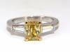 GIA Certified 2.12ct. Fancy Yellow Radian cut diamond ring 14kt