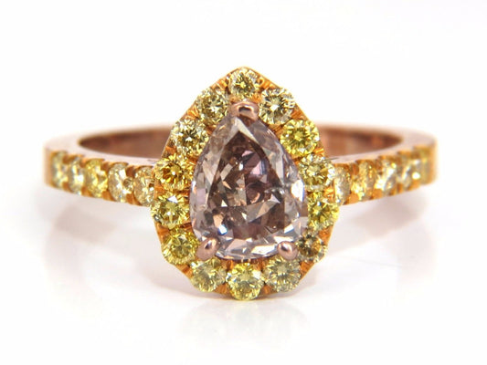 GIA Certified 2.04ct. Fancy Pink Diamond Ring 18kt.