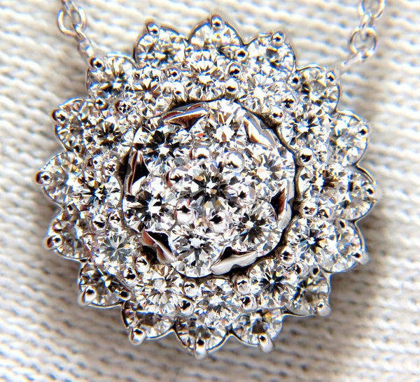 1.50ct diamonds halo cluster necklace 14kt. G/VS