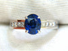 GIA NO HEAT 2.97CT NATURAL GEM BLUE SAPPHIRE DIAMOND RING UNHEATED 14KT