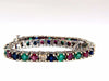 15.20ct natural ruby emerald sapphires diamond diamond tennis bracelet 14kt