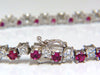 5.96ct natural ruby diamonds alternating tennis bracelet 14kt
