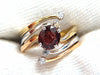 2.00ct Natural Blood Red Orange Spinel Diamonds Bypass Ring 14kt.