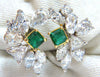 10.90ct Natural Emerald Diamond Crescent Cocktail Earrings Glamour Prime
