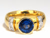 1.50ct natural vivid blue round sapphire diamonds ring 14kt Benchmark Comfort