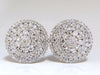 8.00ct Circular Domed Diamond Cocktail Cluster Clip Earrings 18kt 5 Row
