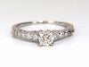 GIA Certified .88ct round cut diamond cathedral ring 14kt classic vvs