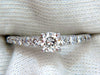 GIA Certified .88ct round cut diamond cathedral ring 14kt classic vvs