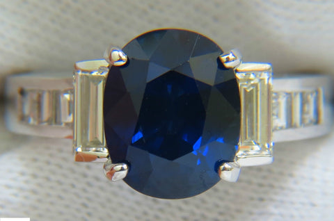 GIA 6.83CT NATURAL GEM ROYAL BLUE SAPPHIRE DIAMOND RING 14KT VS