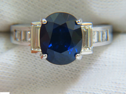 GIA 6.83CT NATURAL GEM ROYAL BLUE SAPPHIRE DIAMOND RING 14KT VS