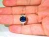GIA 6.83CT NATURAL GEM ROYAL BLUE SAPPHIRE DIAMOND RING 14KT VS