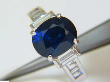 GIA 6.83CT NATURAL GEM ROYAL BLUE SAPPHIRE DIAMOND RING 14KT VS