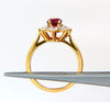 2.40ct Natural Ruby Diamonds Halo Pear Ring 18kt