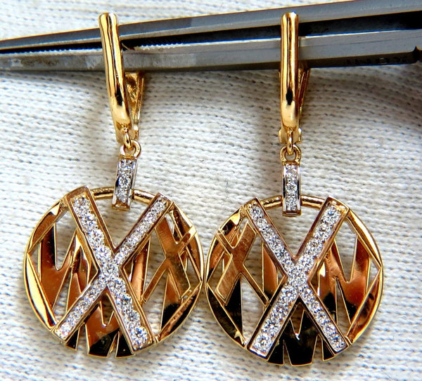 Cosmopolitan Mod X Diamond dangle earrings 14kt