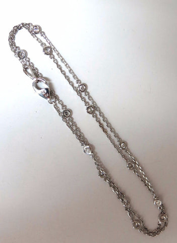 .50ct diamonds station yard necklace 14kt 16 inch