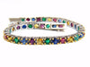 12ct natural ruby emerald sapphires diamond tennis bracelet 14kt gem line