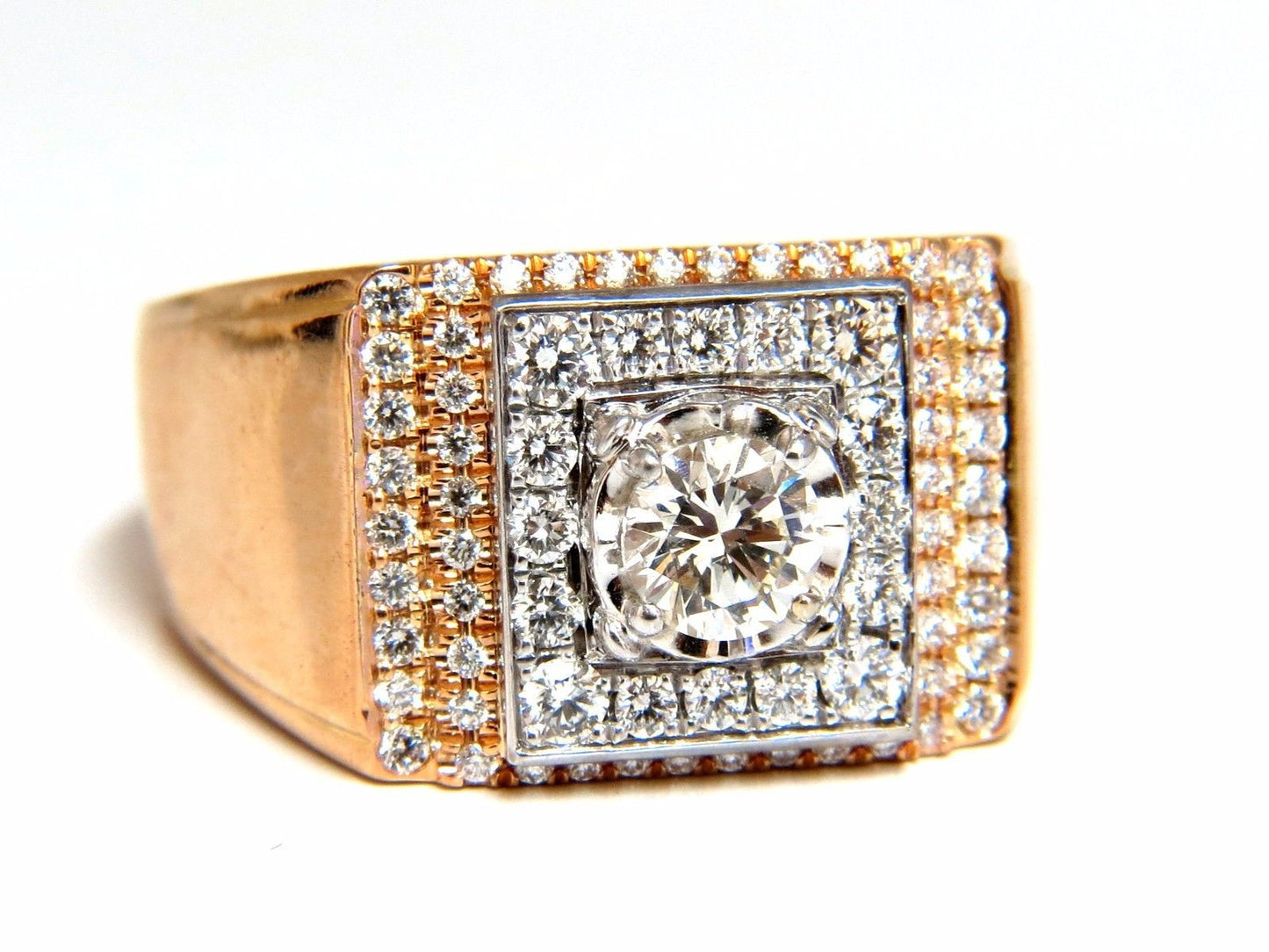 .95ct natural diamonds mens ring 18kt