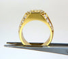 GIA Certified 2.95ct natural Fancy Yellow diamonds mens ring 18kt Hexagon Deck