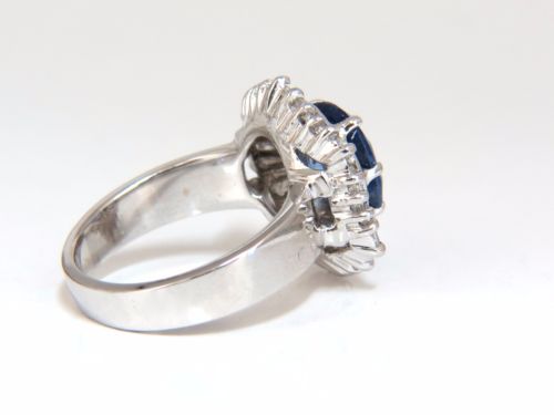 GIA Certified 6.46ct Natural No Heat Sapphire Diamonds Ballerina Ring 18kt