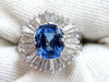GIA Certified 6.46ct Natural No Heat Sapphire Diamonds Ballerina Ring 18kt