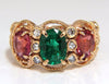 2.77ct natural Spinel Ruby ring three stone classic 14kt Mother ring