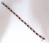7.27ct Red natural ruby diamonds flower cluster tennis bracelet 18kt