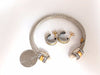 14kt. gold & silver Bangle / Earrings Suite