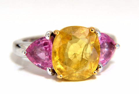 6.55ct Natural yellow sapphire ring 14kt.