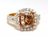 GIA certified 2.99ct Fancy Brown Yellow Diamond ring Halo Cluster 18kt