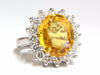 11.81ct Natural Yellow Sapphire diamonds ring 14kt Canary Bright