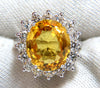 11.81ct Natural Yellow Sapphire diamonds ring 14kt Canary Bright