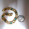 6ct Natural Swiss Blue Topaz bracelet 14k Vintage Deco