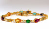 8.38ct natural tsavorite sapphires emeralds yellow diamond tennis bracelet 18kt