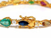 8.38ct natural tsavorite sapphires emeralds yellow diamond tennis bracelet 18kt
