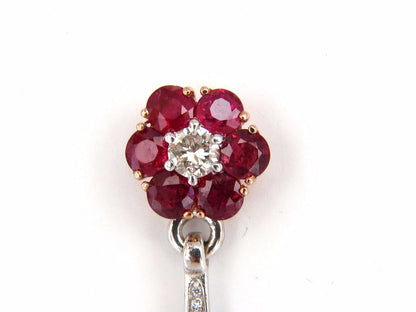 GIA Certified 35.27ct Natural Ruby Diamonds Dangle earrings 18kt Posh Priemeir
