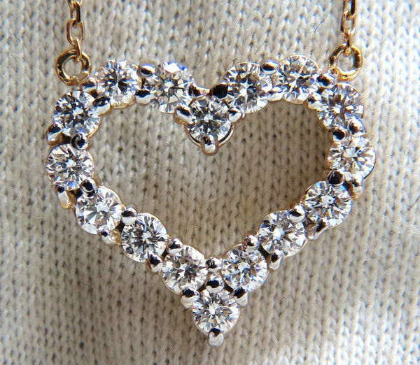 1.64ct diamonds open heart necklace 14kt g/vs