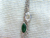 9ct natural emerald & diamond station link yard necklace 14kt / Double Wrap