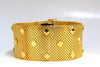 14kt. Gold Wide Mesh Spade Onlay Bracelet Cuff 80 Gram