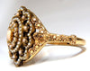 Vintage Seed Pearl Coral Cluster Bangle Bracelet 14kt