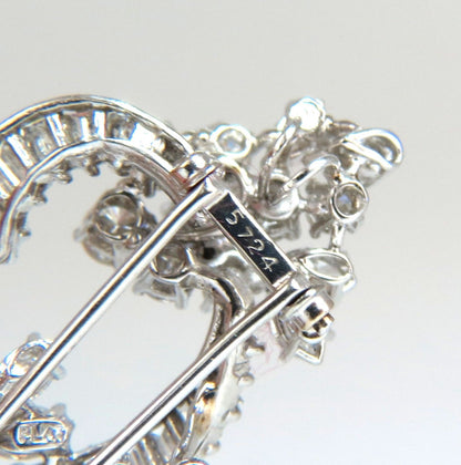 5.00ct Diamonds cluster brooch pendant pin Platinum Estate Cluster Cocktail