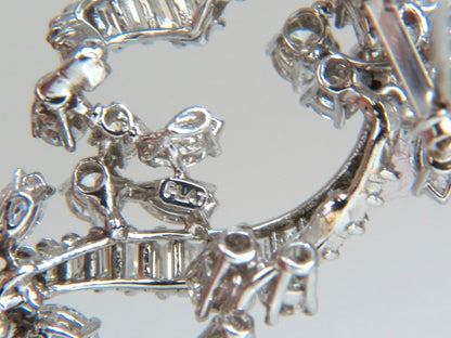 5.00ct Diamonds cluster brooch pendant pin Platinum Estate Cluster Cocktail