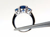 Natural Kyanite Sapphire diamonds ring 3.74ct. vivid blue 14kt