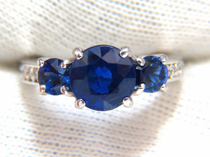 Natural Kyanite Sapphire diamonds ring 3.74ct. vivid blue 14kt